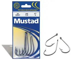 Mustad 34007 O`shaughnessy # 8/0 Rostfri krok 